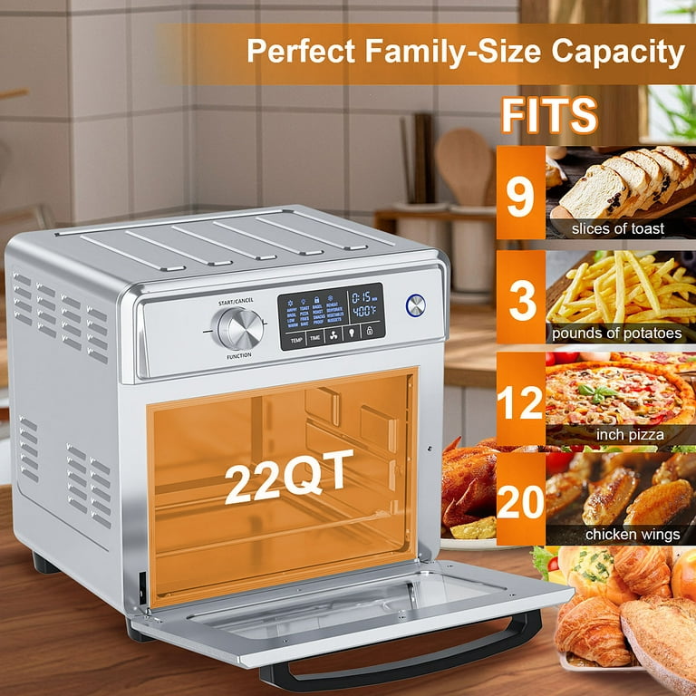 Horno tostador retro – SIMOE Air Fryer Oven & Toasters 19QT, combo de horno  de convección 7 en 1 para uso familiar, cocina uniforme y saludable en