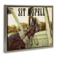 thumbnail image 4 of Stupell Industries Sit A Spell Cowboy Typography Painting Brown Floater Framed Art Print Wall Art, 21 x 17, 4 of 10