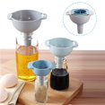 thumbnail image 5 of Juego de 3 embudos de cocina entrelazados para cocinar con mango de plástico para transferir líquidos, aceites, productos esenciales, ingredientes secos y Polvo, 5 of 5