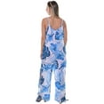 thumbnail image 4 of Wide Leg Spaghetti Strap Jumpsuit with Side Slits in Tropical Prints, 4 of 4