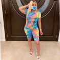 thumbnail image 3 of Akmipoem Womens Outfits Sets Summer Two Piece Biker Short Sets Tie Dye Yoga Track Suit, 3 of 5