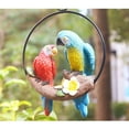 thumbnail image 3 of Resin Garden Statue Macaw Parrot Outdoor Figurine 7 Inch, Tree Hanging Decor with Iron Hook Waterproof Ornament for Patio Yard Lawn Decoration - red, 3 of 8