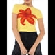 thumbnail image 3 of Camiseta de Corta para con Estampado Floral Y2K para Mujer, Top Corto Ajustado con Cuello Redondo. Amarillo S, 3 of 9