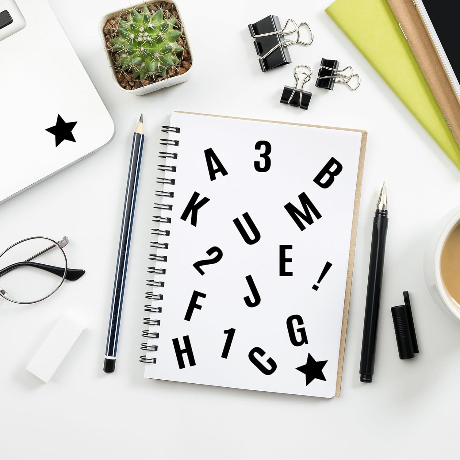 2940 PCS Letter Stickers 30 Sheet Small Mailbox Numbers and Letters,Self-Adhesive Vinyl Waterproof Alphabet Stickers for Mailbox Window Door Sign Poster Bulletin Board Classroom Decor(Black,1 Inch)