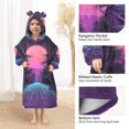 thumbnail image 3 of FORMRS Wearable Blanket Hoodie with Sleeves for Kids Cozy Flannel Sweatshirt, Night Neon Road, 3 of 7