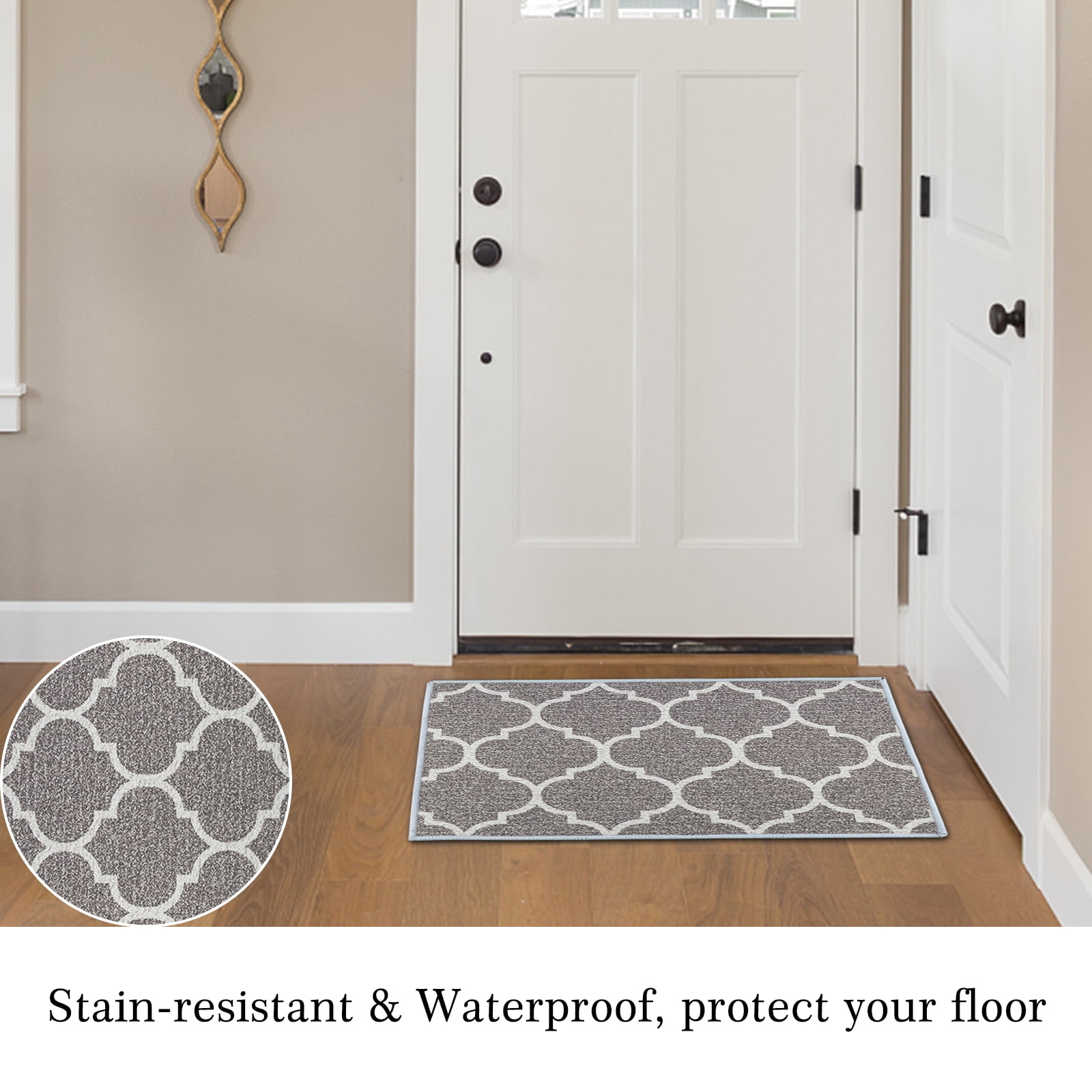 Brown Kitchen Anti Fatigue Mat Floor Comfort Standing Waterproof Shell Foam PVC 