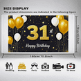 thumbnail image 6 of Glittery 31st Birthday Background Banner with Balloons and Stars Party Decors for Birthday Party Photography Props Backdrop Happy Birthday Celebrations, 6 of 7