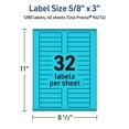 thumbnail image 6 of Avery Printable Rectangle Labels, Bright Blue, 5/8" x 3", 1,280ct, 6 of 11