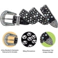 thumbnail image 3 of Dream Apparel Rhinestone Belt for Men and Women, Western Cowgirl Cowboy Bling Studded Diamond Belt Faux Leather Belt for Jeans Pants Dress, 3 of 7