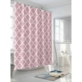 thumbnail image 3 of Fsddascl Pink Moroccon Shower Curtain Set - 36" x 78" Washable Bathtub Curtain with 12 Hooks, Romantic Minimalist Modern Aesthetic Waterproof Fabric Stall Shower Curtains for Bathroom/Bathtub Décor, 3 of 6