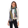 thumbnail image 2 of FORMRS Womens Scarf Winter Soft Long Big Warm Shawls Wrap Tassel Scarves, Green Geometric, 2 of 9