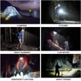 thumbnail image 5 of Linterna frontal de 8 LED, luz COB roja/blanca, faro superbrillante, recargable por USB para pesca nocturna al aire libre, senderismo, camping (1 juego), 5 of 5