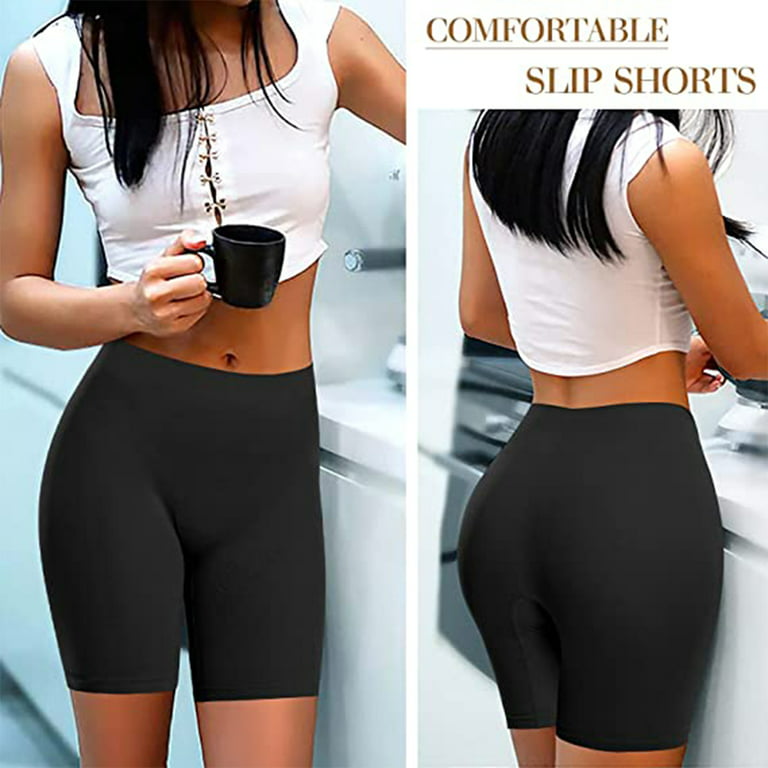 POP CLOSETS Womens Seamless High Waisted Tummy Control Shaper Shorts for  Under Dresses Anti Chafing Underwear Smooth Under Skirt Shorts 