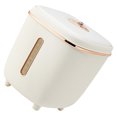 thumbnail image 2 of Contenedor apilable para almacenar alimentos secos, frijoles y cereales, capacidad de 15 kg, dispensador de arroz sellado de PP blanco, 2 of 8