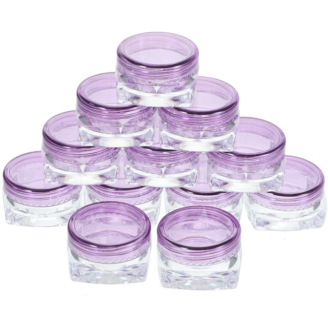 OULII 12Ud Envases Plásticos Para Crema Viaje Color Morado Recargables Con Tapa Y Práctico