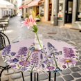 thumbnail image 4 of Watercolor Floral Fitted Tablecloth with Elastic Edged, Round Table Cloth for Dining Table, Spring Lavender Daisy Butterflies Pink Waterproof Oil Proof Table Cover for Indoor Outdoor 45"-54", 4 of 8