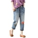 thumbnail image 1 of Gibobby Jeans dama talla extra Mujer Casual Cómodo Bordado Literario Elástico Cintura Alta Corte Pantalones Jeans(Rojo,XL), 1 of 3