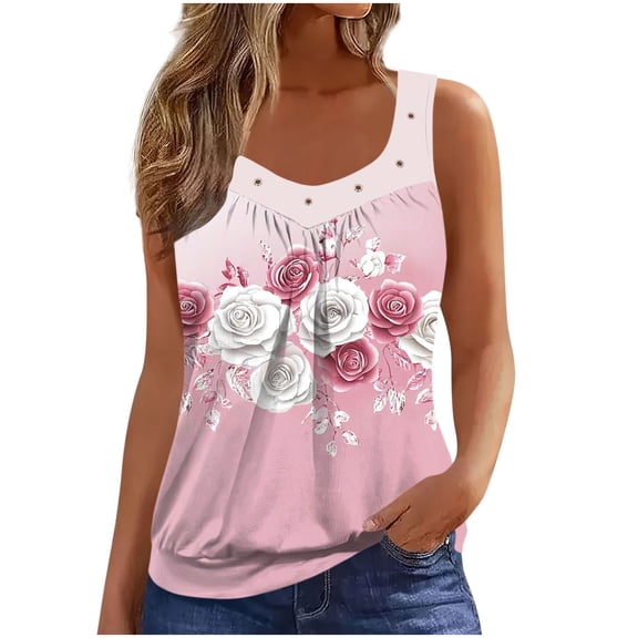 Cilsoka Womens Tank Tops Loose Fit V Neck Tank Tops for Women Summer Casual Sleeveless Shirts ,White Tank Top Woman Dressy