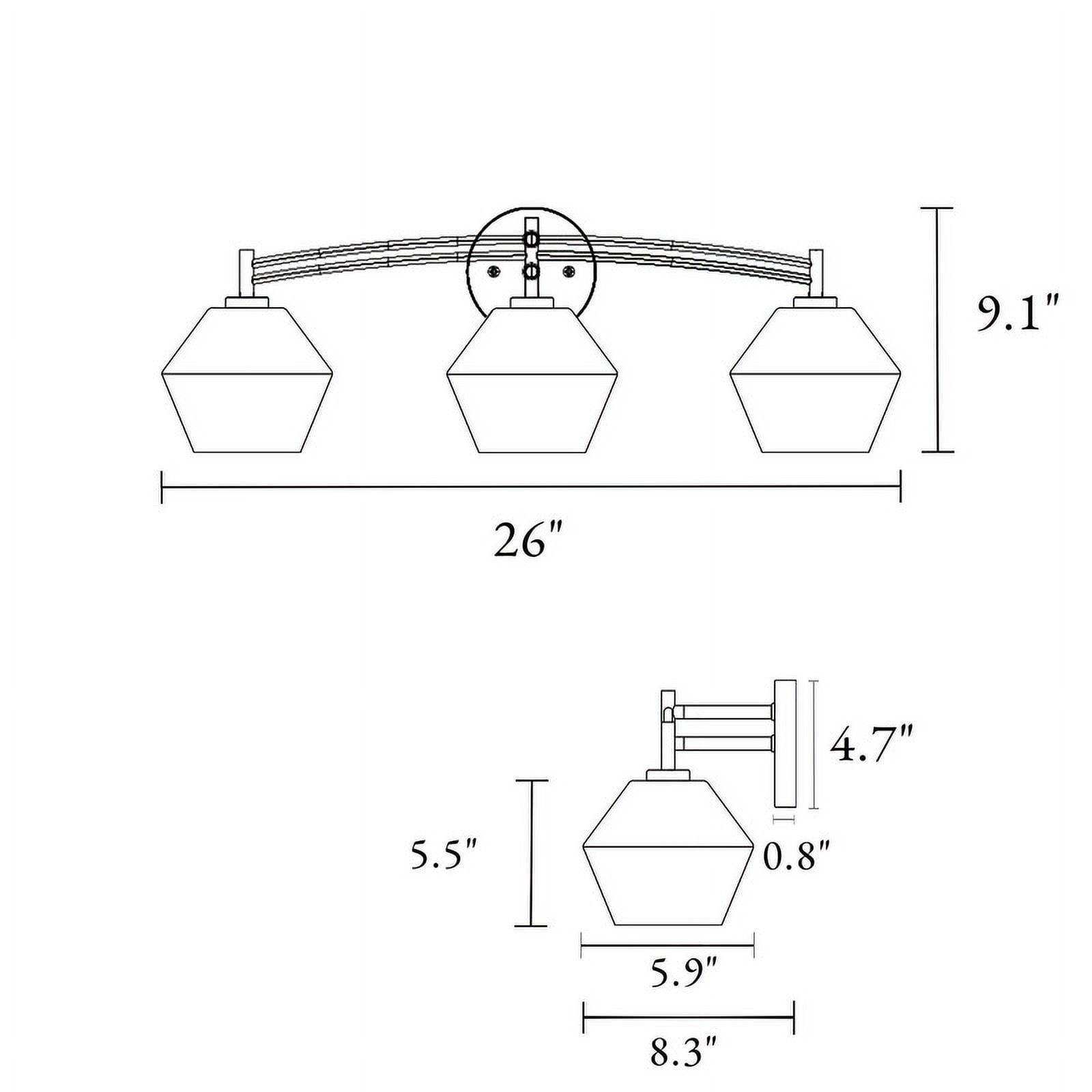 LNC Bravaputra 26-in 3-Light Matte Gold LED Modern/Contemporary Vanity Light Bar