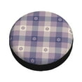 thumbnail image 4 of Xecao Purple Floral Gingham Check Plaid for Tire Covers: Waterproof, dust-proof, and universally fitting for trailers, SUVs, 4 of 8