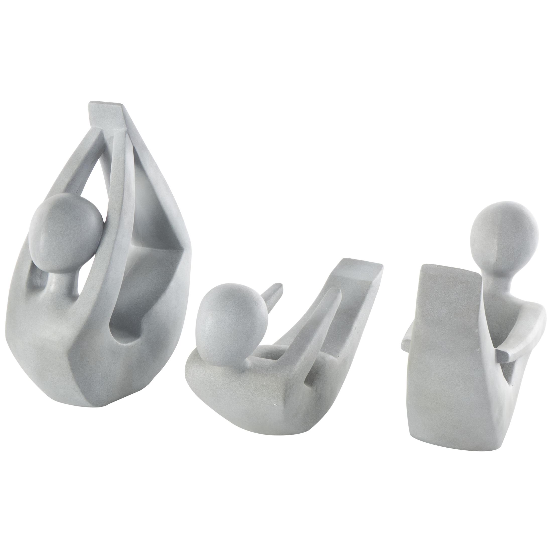 DecMode 11" Abstract Yoga Garden Sculpture with Various Poses (3 Pack)