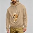 thumbnail image 2 of DDAPJ pyju Pet Pouch Hoodie Men Small Dog Carrier Hoodies Puppy Pouch Sweatshirt Unisex Animal Holder Pullover Tops Khaki XXL, 2 of 8