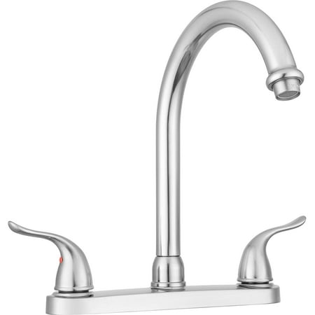 Treviso High-Arc Kitchen Faucet by Pacific Bay (Satin Nickel) - Features Classic Easy Turn Winged Levers and Easy Installation- New 2019 (Best Kitchen Faucets 2019)
