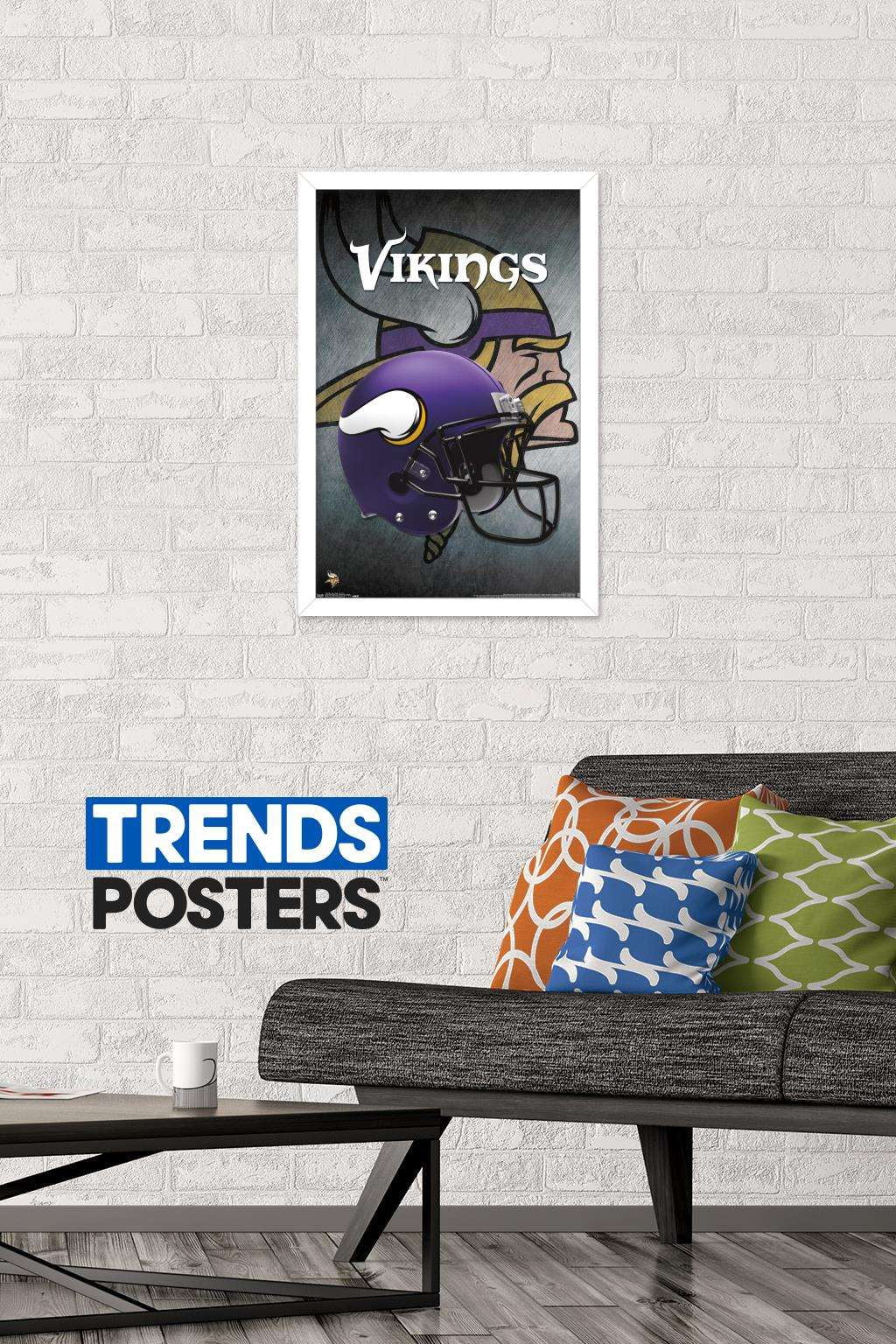 NFL Minnesota Vikings - Helmet 16 Wall Poster, 14.725" x 22.375", Framed