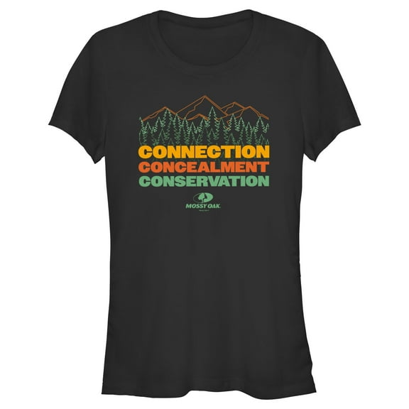Junior's Mossy Oak Connection Concealment Conservation Graphic Tee Black Medium
