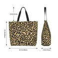 thumbnail image 6 of Bingfone Canvas Tote Bag for Women with Inner Pocket Aesthetic Cute Shopping Tote Bags Reusable Grocery Bags-Leopard Print, 6 of 9