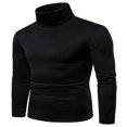 thumbnail image 2 of Chandails à Col Roulé Ajustés Décontractés pour Hommes Pull Tricoté Chandails Thermiques, 2 of 5