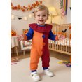 thumbnail image 5 of RUINIXCW Newborn Baby Boy Girl Halloween Outfit Clown Costume Infant Baby Boy Girl Fall Winter Romper Clothes Collar Pompom Long Sleeve Contrast Color Jumpsuit, 5 of 9