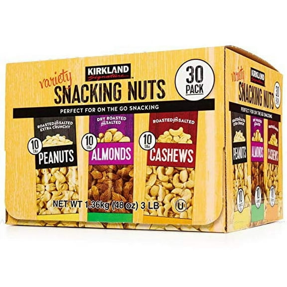 Kirkland Signature Snacking Nuts, Variety Pack, 1.6 oz, 30-count