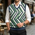 thumbnail image 2 of Sorvello Men's Argyle Knit Sweater Vest V Neck Sleeveless Pullover Classic Vintage Business Casual Fall Winter Layering for Men Green XXL, 2 of 7