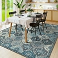 thumbnail image 6 of Moynesa 8'x10' Area Rug for Living Room Moroccan Large Bedroom Rug Non-Slip Soft Washable Carpet Ultra-Thin Foldable Indoor Non Shedding Throw Rug for Living Dining Laundry Room Office,Blue, 6 of 10