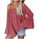thumbnail image 1 of HongQid Womens Off The Shoulder Long Bell Sleeve Tops Flared Casual Loose Blouse, 1 of 6