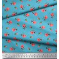 thumbnail image 3 of Soimoi Moss Georgette Fabric Leaves & Rose Floral Fabric Prints By Yard 42 Inch Wide, 3 of 3