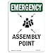 thumbnail image 3 of OSHA Emergency Sign - Assembly Point With Symbol | Aluminum Sign | Protect Your Business, Construction Site, Warehouse & Shop Area |  Made in the USA, 10" X 7" Aluminum, 3 of 4