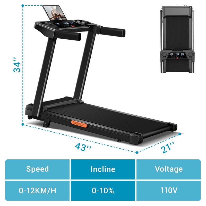 LEZEE 4 in-1 Treadmill for home, Foldable with 10% Incline, 12 km/h Running Speed, with 3.0HP Motor , Capacity 300lbs