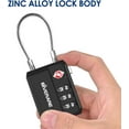thumbnail image 6 of 2 Pack TSA Approved Travel Luggage Locks, Cable Combination Lock 3-Digit, Keyless Suitcase Padlocks, Weatherproof Padlock for Locker, Golf Bag, Gun Case, Backpack, Anti Theft, Easy Read Dials-Black, 6 of 7