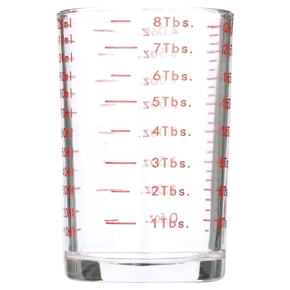 BPPEG Measuring Cup Shot Glass 4 Ounce/120ML Liquid Heavy High Espresso Glass Cup Red Line