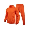 thumbnail image 1 of Innerwin Tracksuit Set Solid Color Men Sweatsuit Sports Hooded Athletic 2 Piece Jogging Suits Orange Red XS, 1 of 2