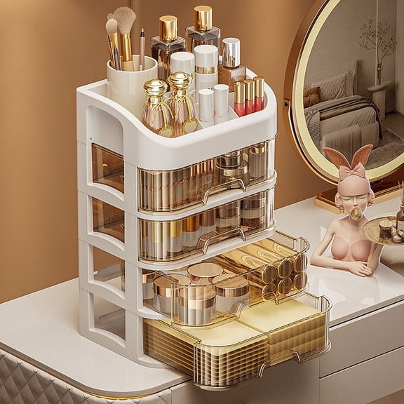 Blueek Cosmetic Organizer for Vanity Skincare, Makeup Organizer for Bathroom Countertop Vanity, Skin Care Product Jewelry Storage Box.