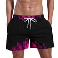 thumbnail image 2 of Ceisia Mens Flame Graphic Swim Trunks Drawstring Elastic Waist Pockets Quick Dry Five Pocket Length Beach Bottoms Hot Pink XXXXL Gifts for Father, 2 of 5