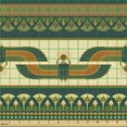 thumbnail image 2 of Ambesonne Ethnic Fabric by the Yard Upholstery, Egypt Folk Art Sun Stripes, 5 Yards, Amber Dark Teal and Beige, 2 of 5