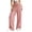 Pink, variant on Womens Ribbed Wide Leg Sweatpants Drawstring Elastic Waist Workout Pants Casual Comfy Black L