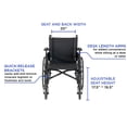 thumbnail image 5 of Silla de ruedas ligera Invacare 9000 XT de alto rendimiento, con brazos de altura de escritorio y asiento de 50 cm de ancho, 9XT_33131, color negro satinado, 5 of 5