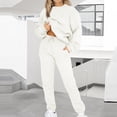 thumbnail image 2 of Hfyihgf Plus Size Women Pullover Hoodie Tracksuit Two Piece Sets Pockets Sweatpants Sport Jogger Sweatsuit Solid Color Sportswear(White,3XL), 2 of 8