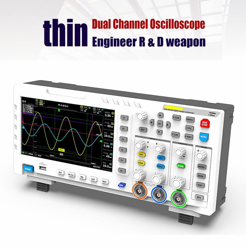 Speed Oscilloscope Integrated DDS Function Two Channel Internal Storage Waveform Management for Measurements