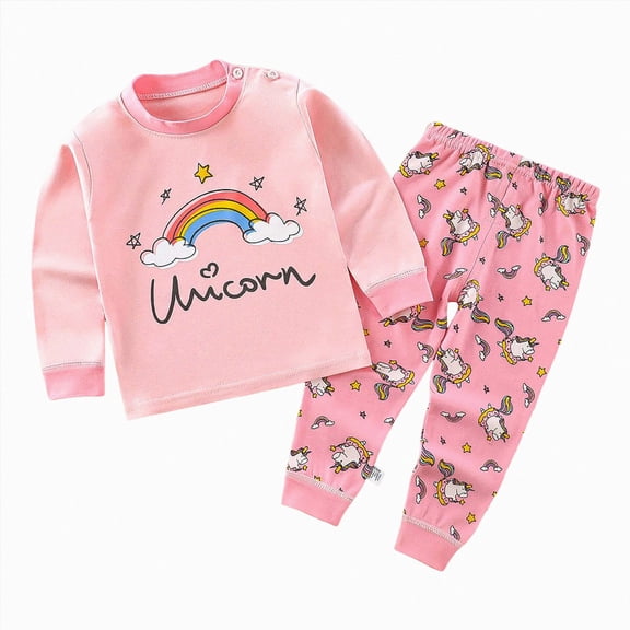Baby Pajamas Set Pjs Kids Toddler Boy Girl Short Long Sleeve Snug Fit Sleepwear 6-12 Months 12-24 Months 2t 3t 4t 5t 6t 7t 8t 9t Children(Pink,2-3 Years)
